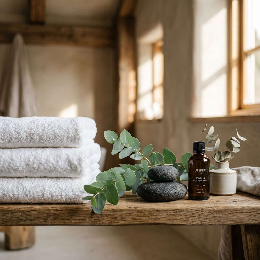Scandinavian minimalist spa details